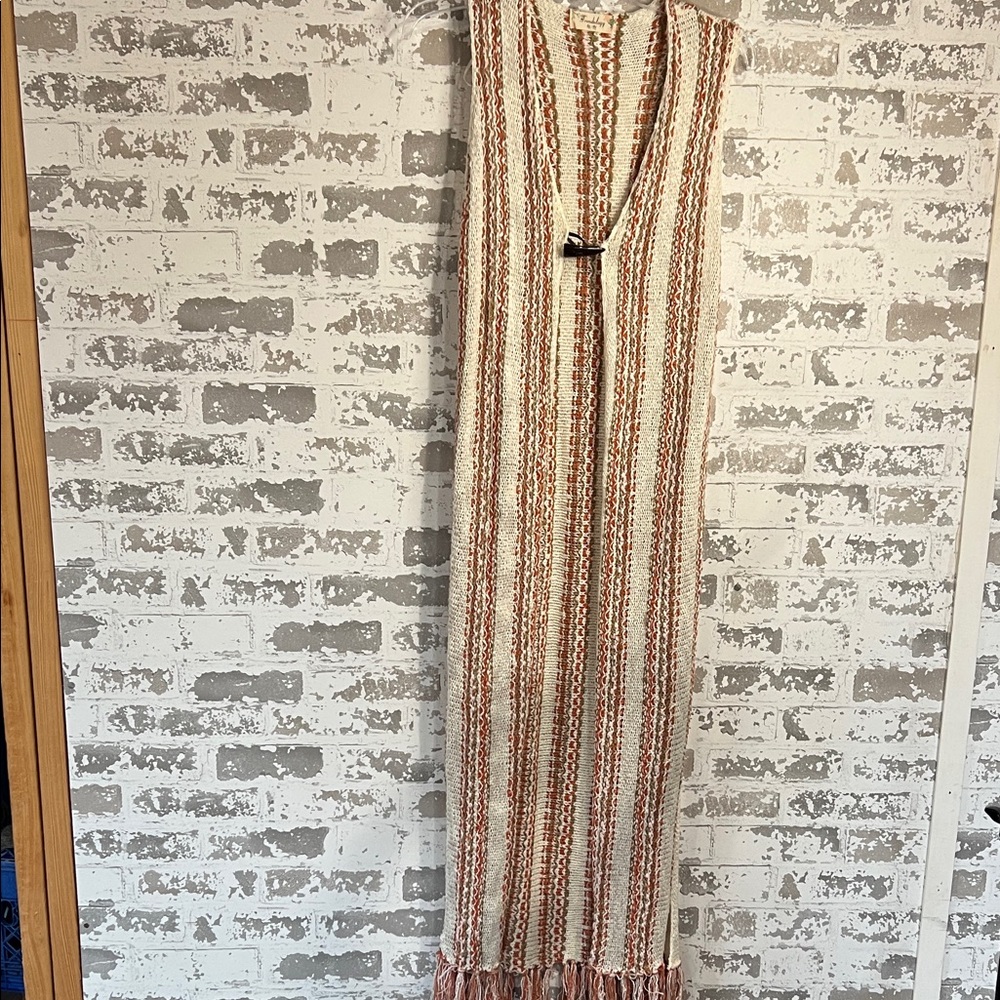 Trendology striped knit sweater with fringe